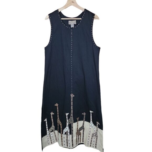 Vintage Giraffe Print Midi Dress by New Direction Safari Bohemian Style Medium - Picture 2 of 9